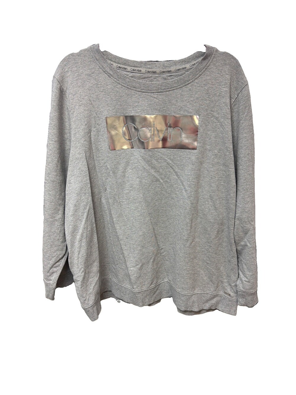 Calvin Klein Performance Woman’s XL Gray Fleece Cotton Crewneck Sweatshirt 0035